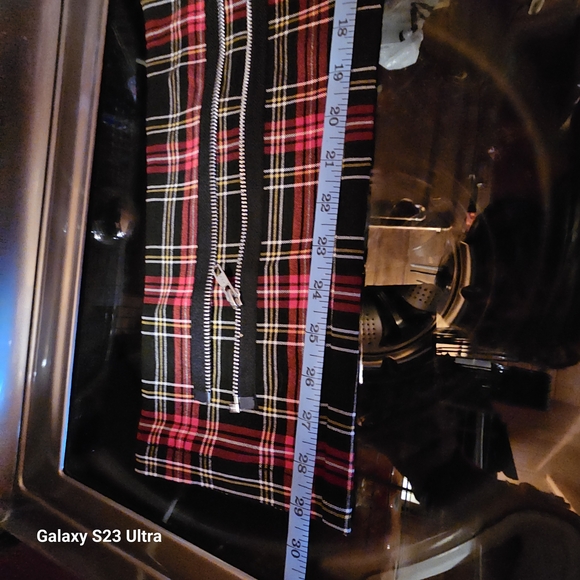 Hell Bunny Red and Black Plaid Straight Leg Pants - Picture 4 of 7